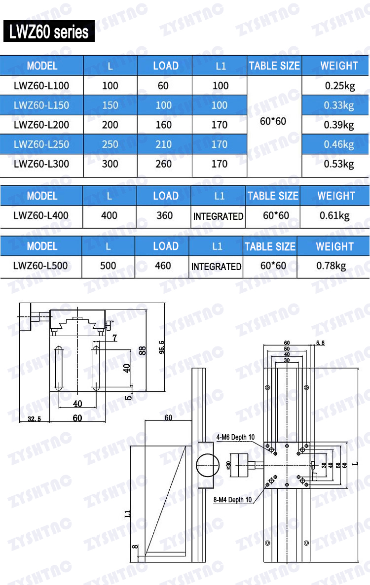 Z-axis manual vertical lifting platform LWZ25 40 60-L50 100 150 200 dovetail gear rack sliding table Z-axis manual vertical lifting platform LWZ25 40 60-L50 100 150 200 dovetail gear rack sliding table