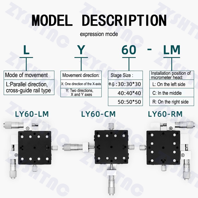 XY axis displacement platform fine adjustment precision slide table LY40/50/60/80 optical worktable XY axis displacement platform fine adjustment precision slide table LY40/50/60/80 optical worktable