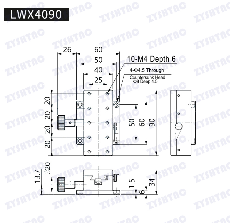 X-axis LWX4040/4060/4090 dovetail table precision rack dovetail groove sliding table X-axis LWX4040/4060/4090 dovetail table precision rack dovetail groove sliding table