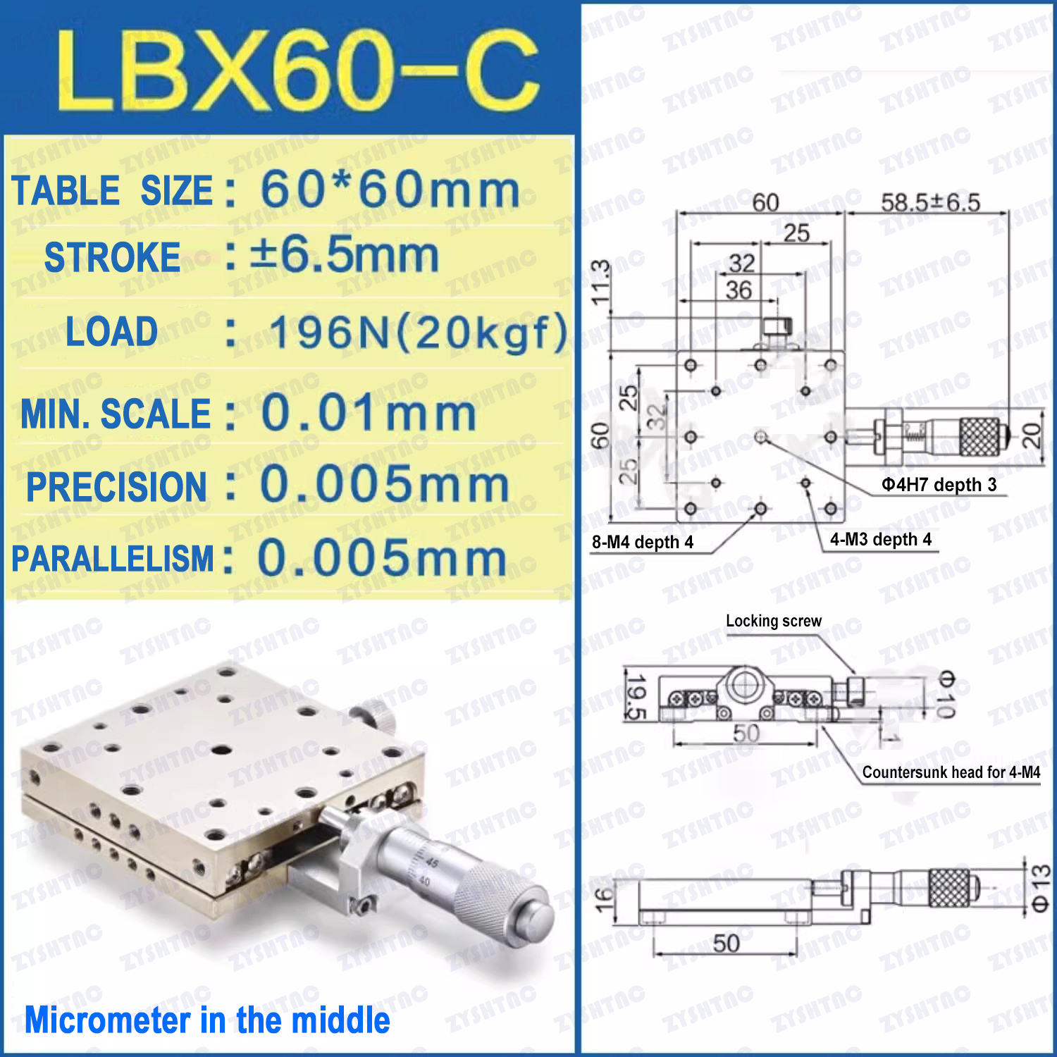 LBX/LBY-25/40/60/80/100L/R/C high-precision stainless steel platform optical platform displacement p