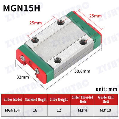 Micro linear guide rail slider rail MGN15C MGN15H linear guide rail Customizable stainless steel