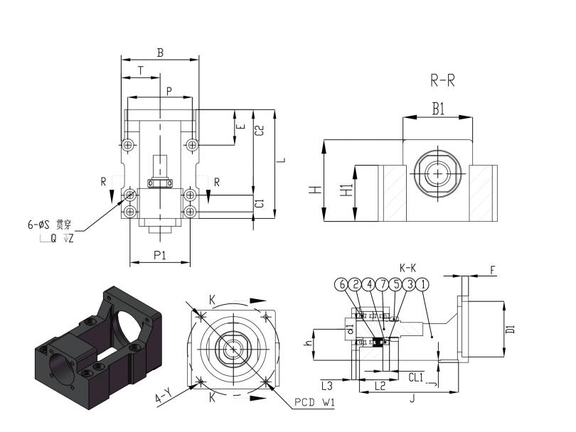 Ball screw rod integrated seat servo motor fixed seat stepper reducer RBK motor support Ball screw rod integrated seat servo motor fixed seat stepper reducer RBK motor support