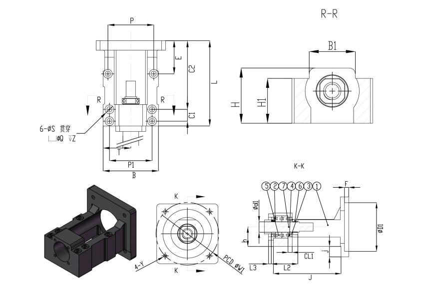 Ball screw rod integrated seat servo motor fixed seat stepper reducer RBK motor support Ball screw rod integrated seat servo motor fixed seat stepper reducer RBK motor support