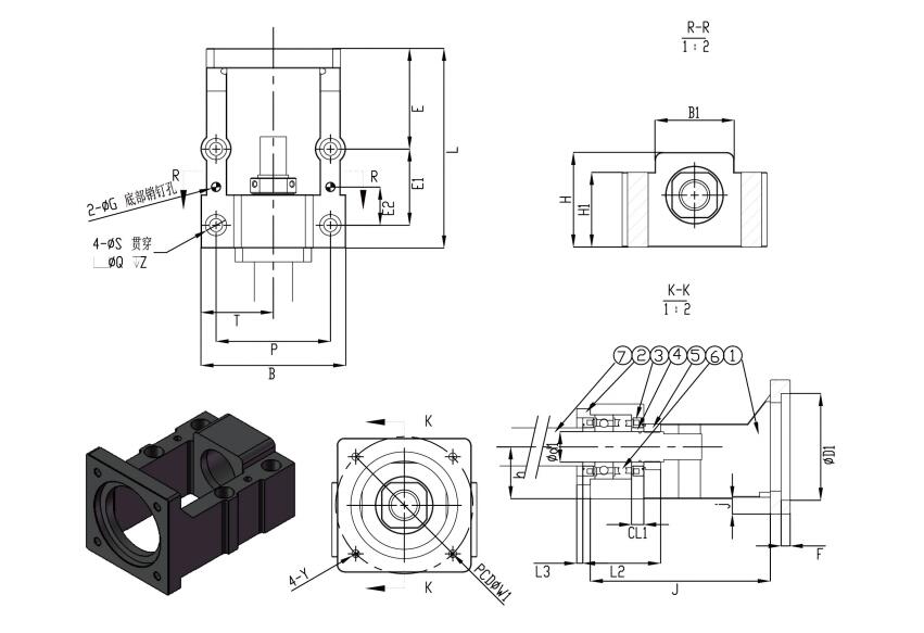 Ball screw rod integrated seat servo motor fixed seat stepper reducer RBK motor support Ball screw rod integrated seat servo motor fixed seat stepper reducer RBK motor support