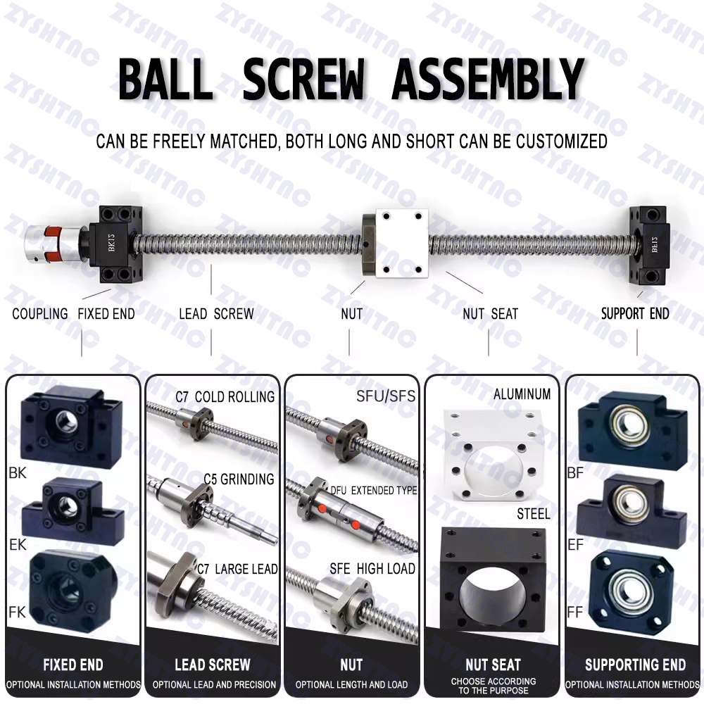 Precision ball screw nut CNC engraving machine slide module set for lifting 1605/2005/2505/3210