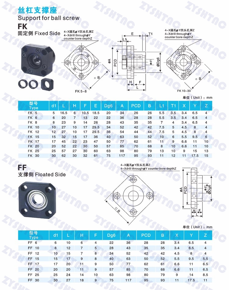Precision ball screw nut CNC engraving machine slide module set for lifting 1605/2005/2505/3210