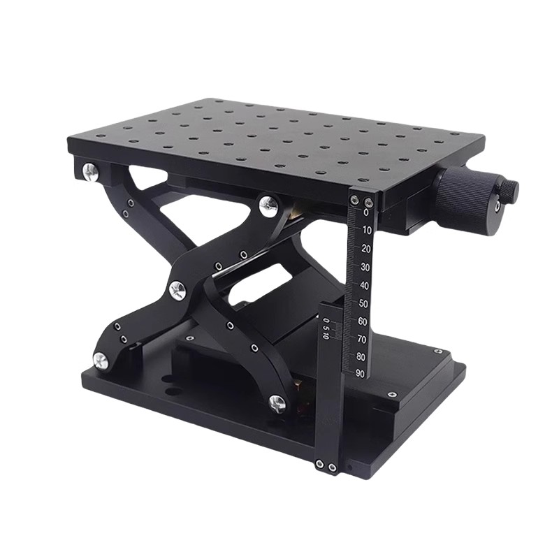 Z-axis scissor type manual lifting work, large load lifting slide, optical experiment precision